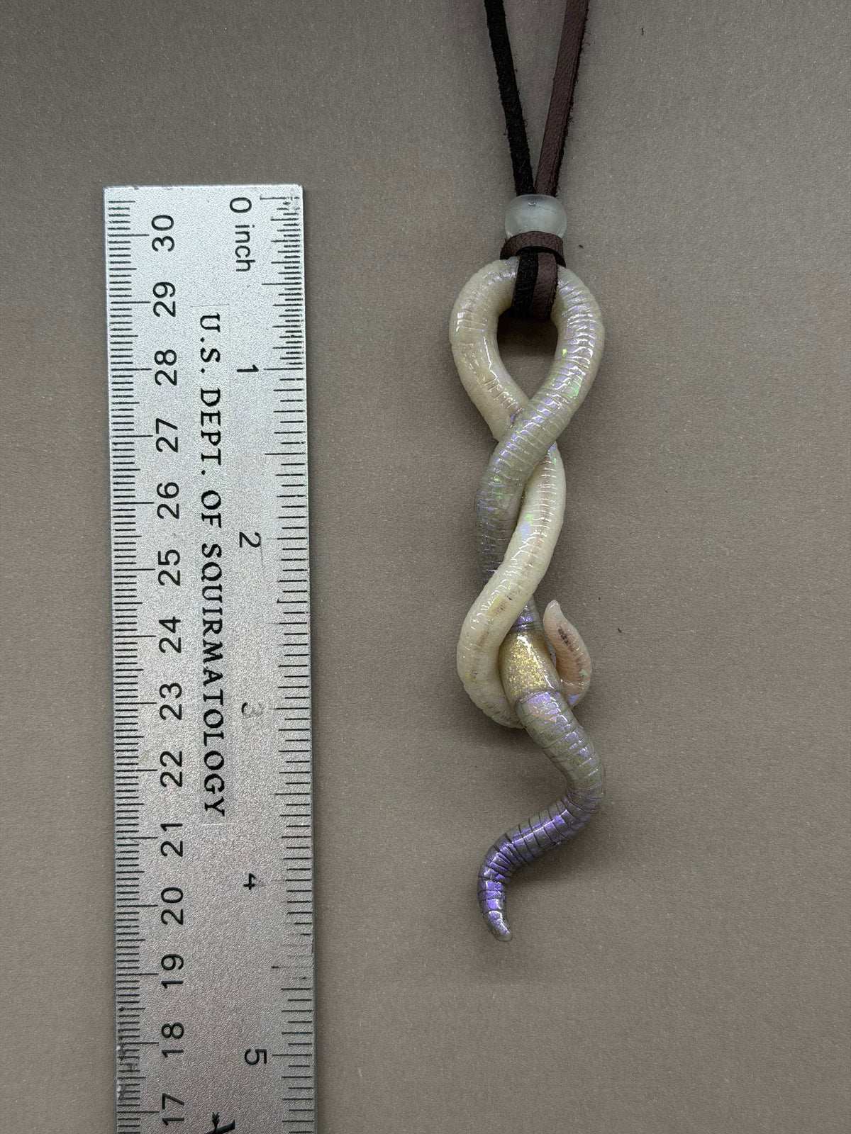 King Tutwormkhamun - Blue Opal Insquirmary Worm Pendant 4