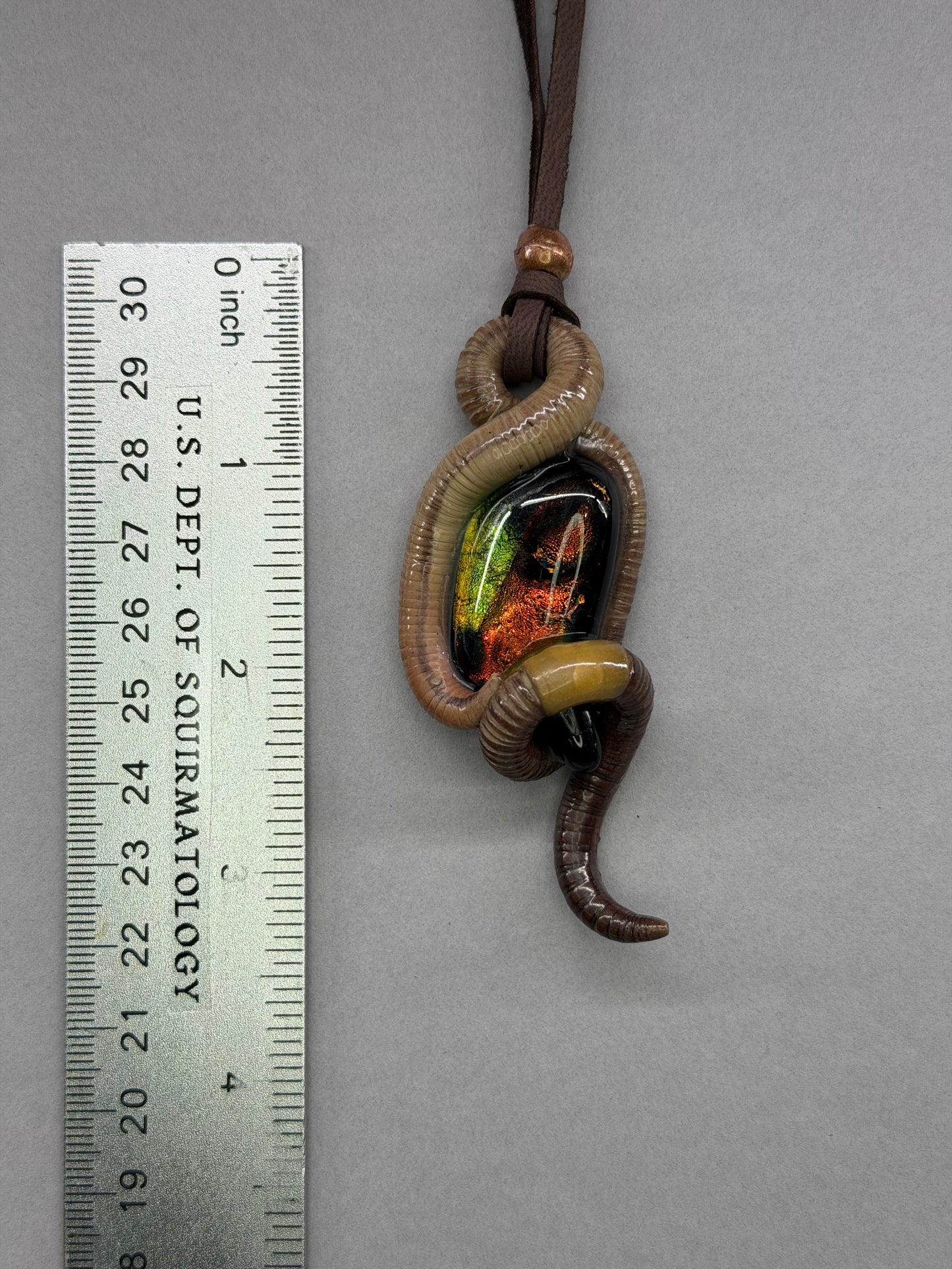 Michael Mulchers - Dichroic Glass Worm Pendant 95
