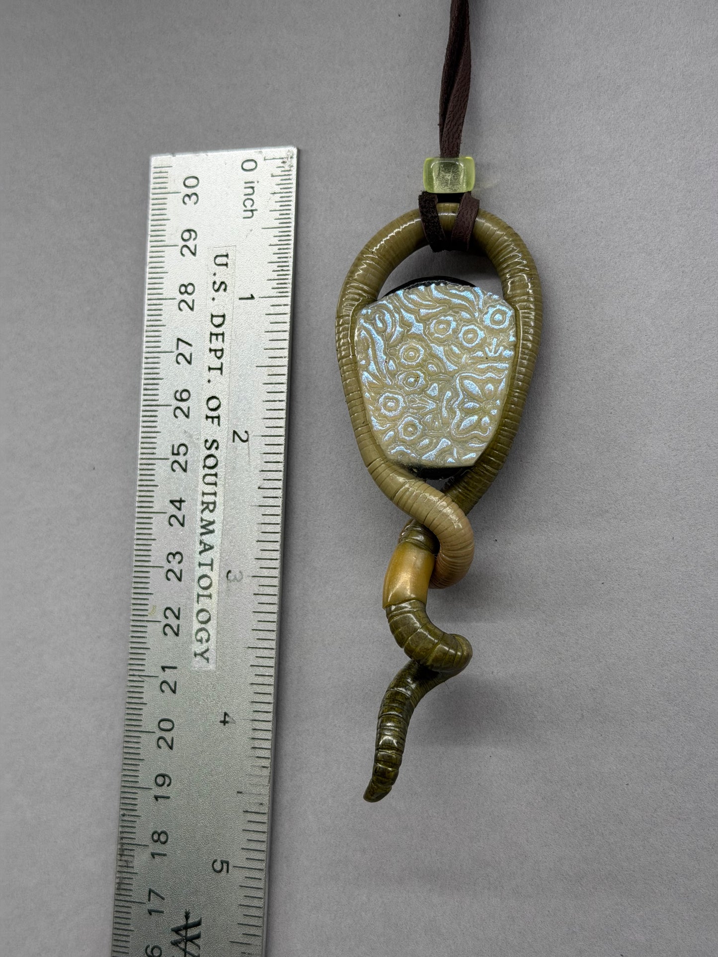Jules Verme - Dichroic Glass Worm Pendant 106