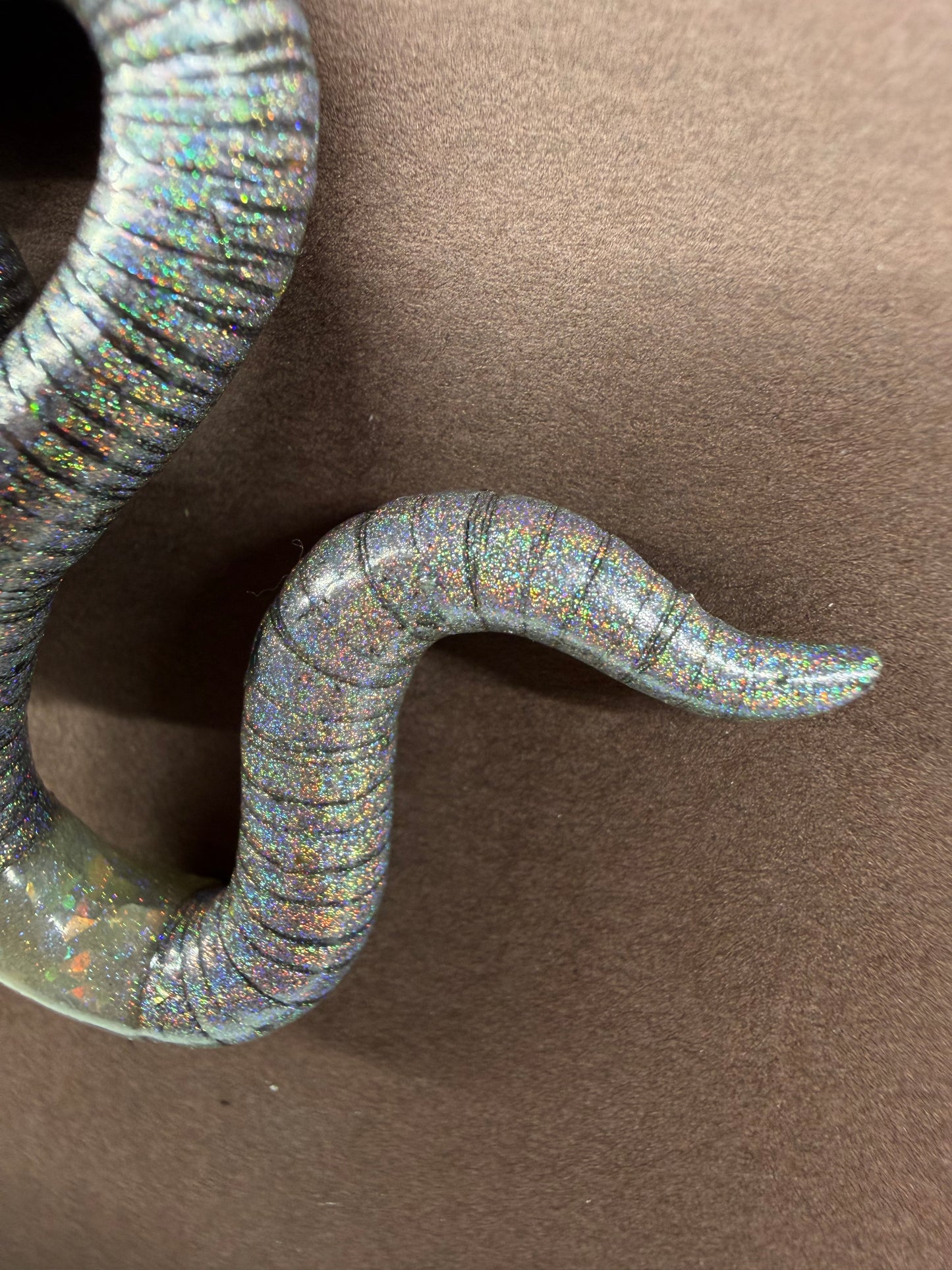 Billie Slimelash - Holographic Silver Worm Pendant 26