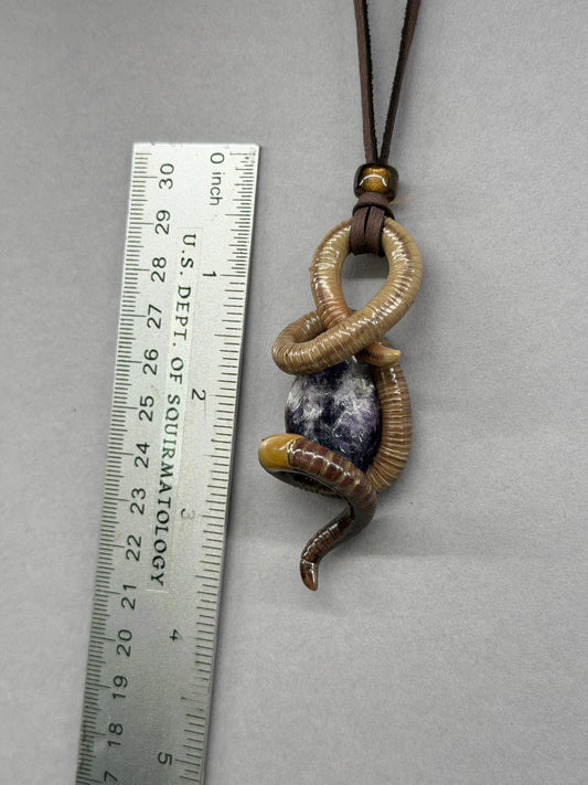 Harriet Tubworm - Amethyst Worm Pendant 105