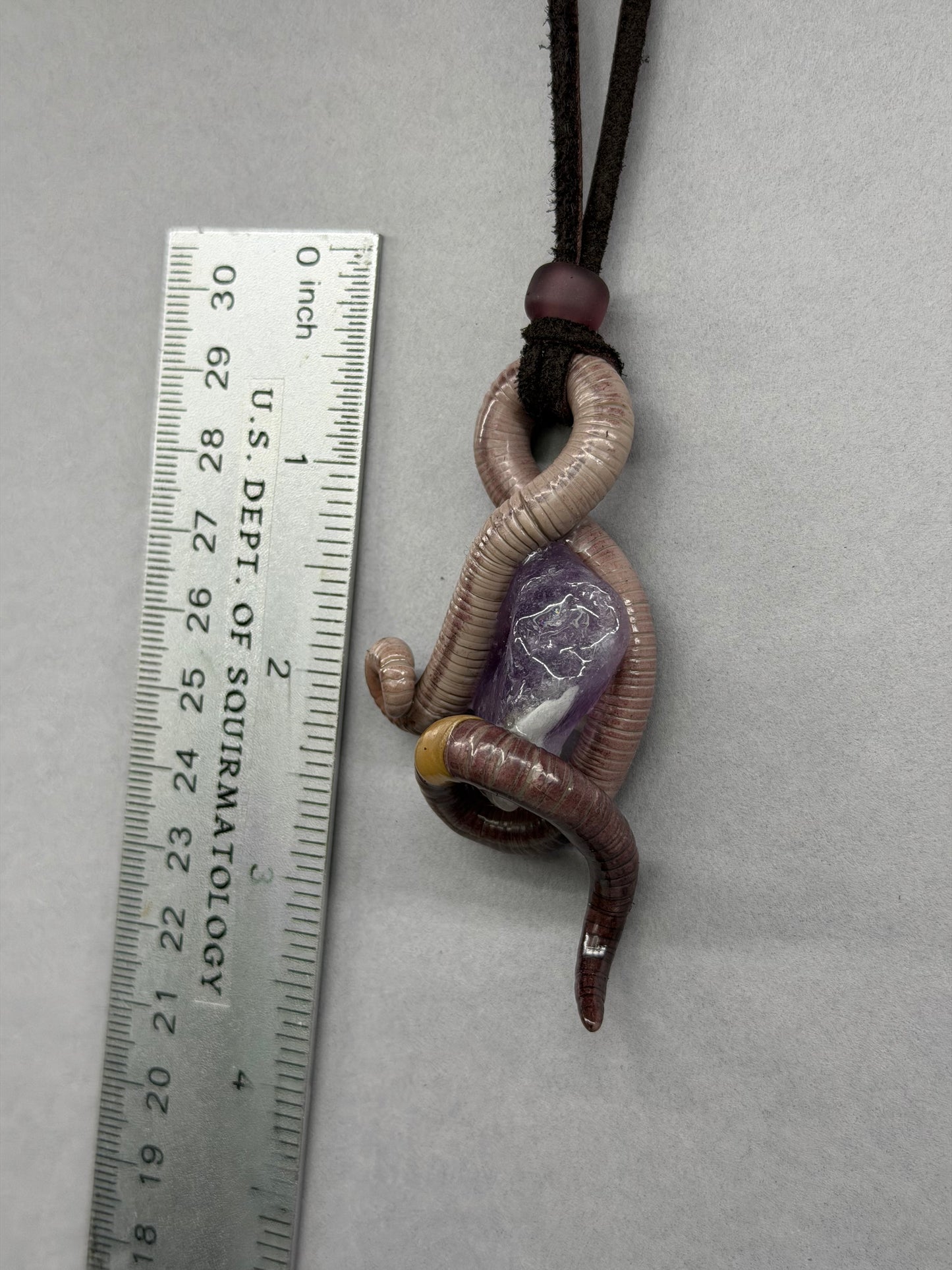 Bruce Wigglis - Amethyst Worm Pendant 96