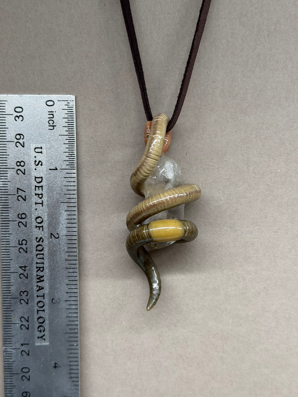 Bruce Wigglis - Clear Quartz Worm Pendant 96