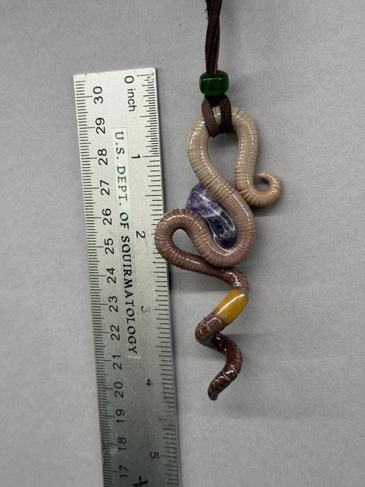 Meryl Creep - Amethyst Worm Pendant 97