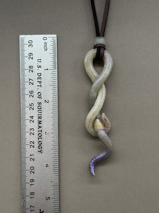 King Tutwormkhamun - Blue Opal Insquirmary Worm Pendant 4