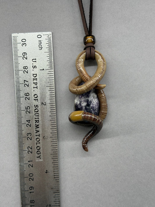 Harriet Tubworm - Amethyst Worm Pendant 105