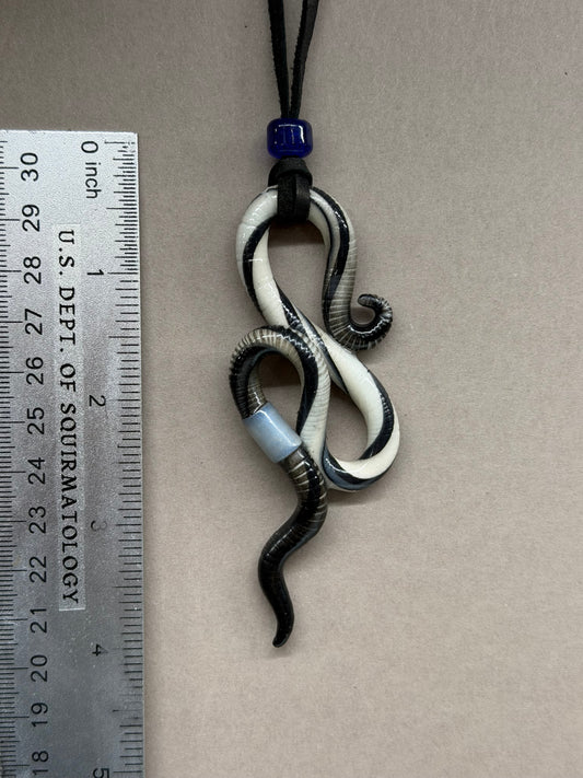 Mudonna - Aqua Glow in the Dark Worm Pendant 100