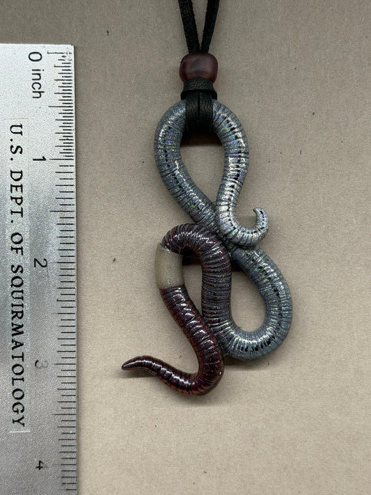 Sidewalk Sharon - Holographic Worm Pendant 60
