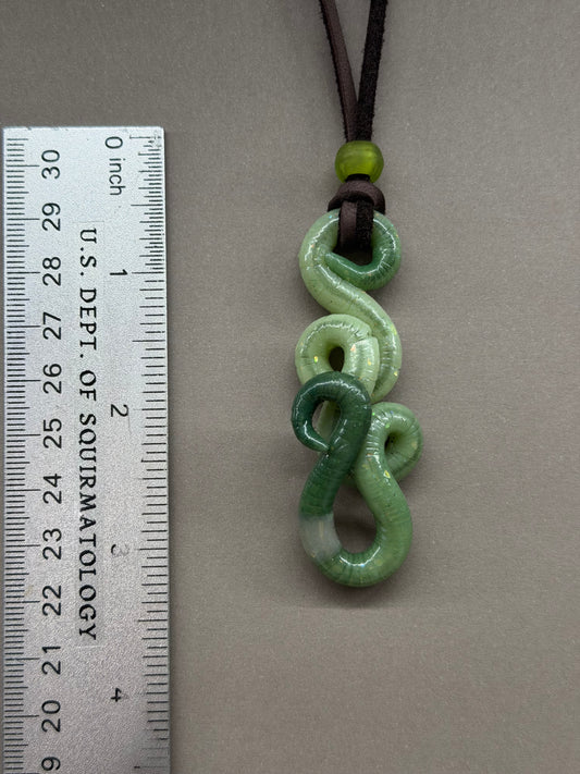 Lazwormus - Green Opal Insquirmary Worm Pendant 1