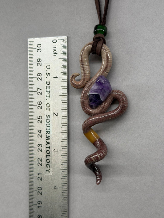 Meryl Creep - Amethyst Worm Pendant 97