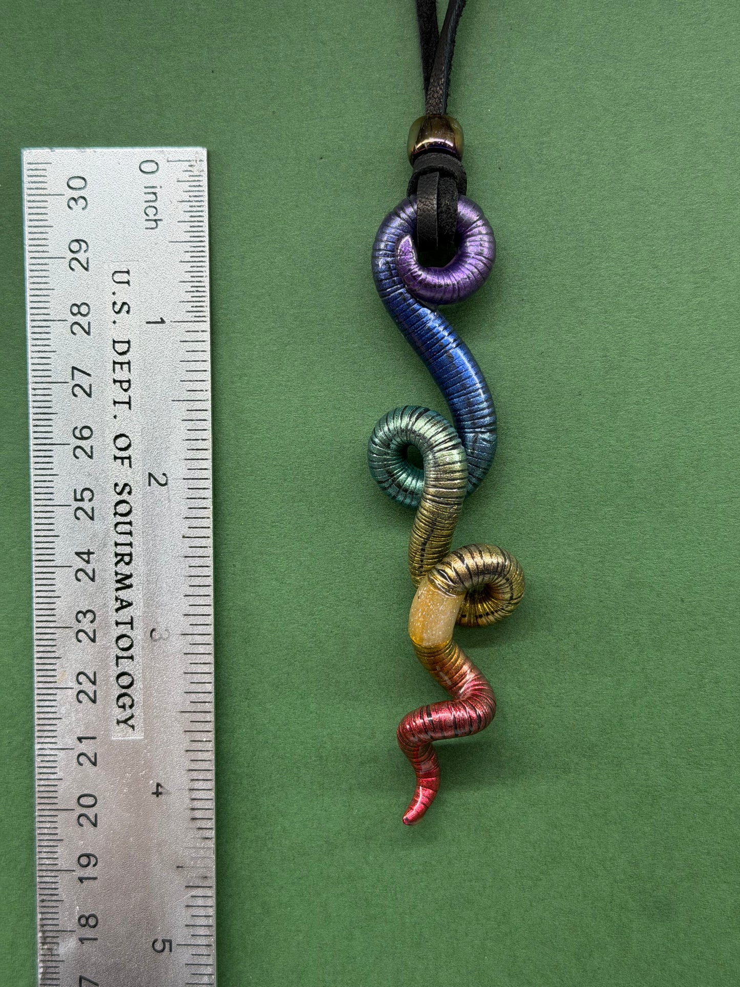 Worman Reedus - Metallic Rainbow Worm Pendant 84