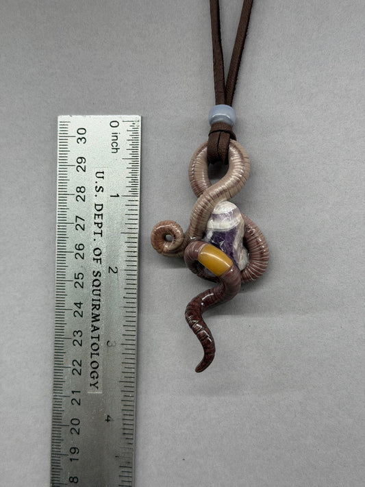 Mudonna - Amethyst Worm Pendant 100
