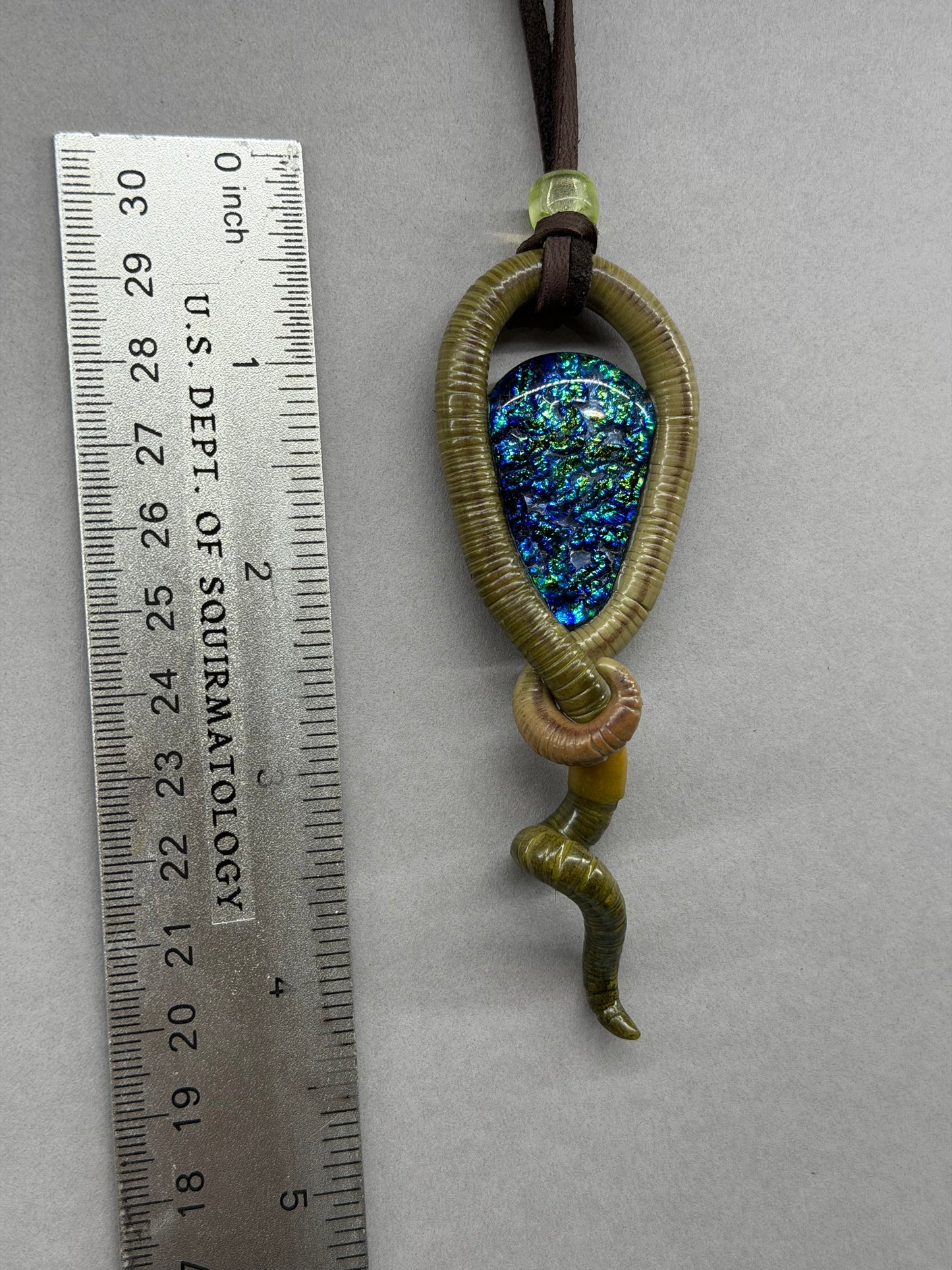 Jules Verme - Dichroic Glass Worm Pendant 106