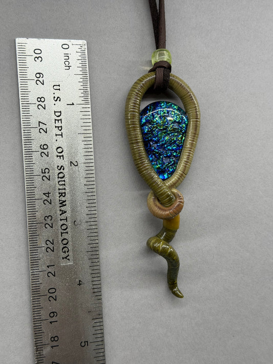 Jules Verme - Dichroic Glass Worm Pendant 106