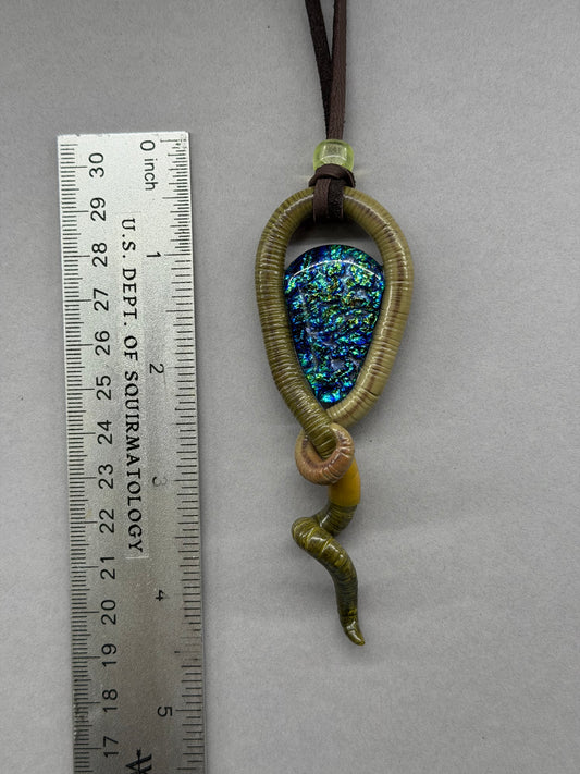 Jules Verme - Dichroic Glass Worm Pendant 106