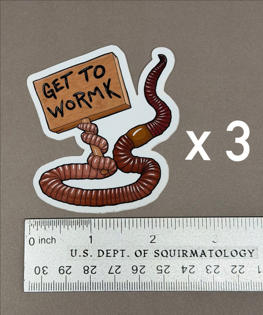GET TO WORMK Vinyl Sticker 3-Pack