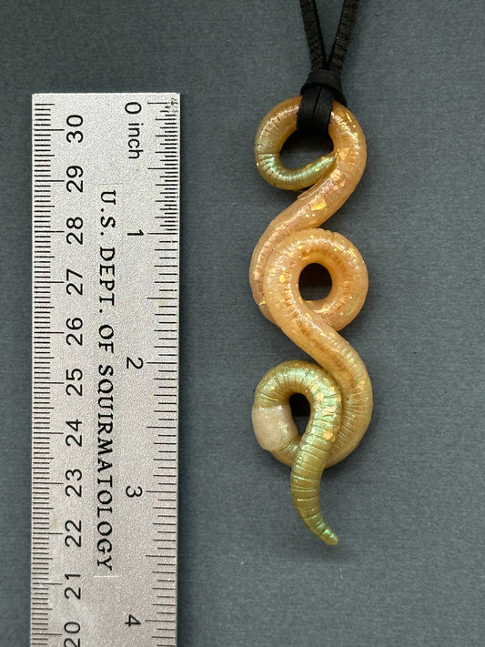 Squirmbob Squishpants - Opal Worm Pendant 1