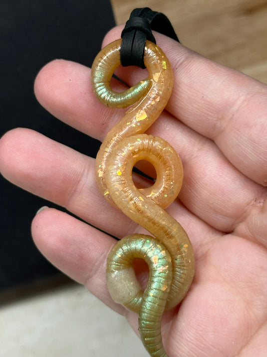 Squirmbob Squishpants - Opal Worm Pendant 1