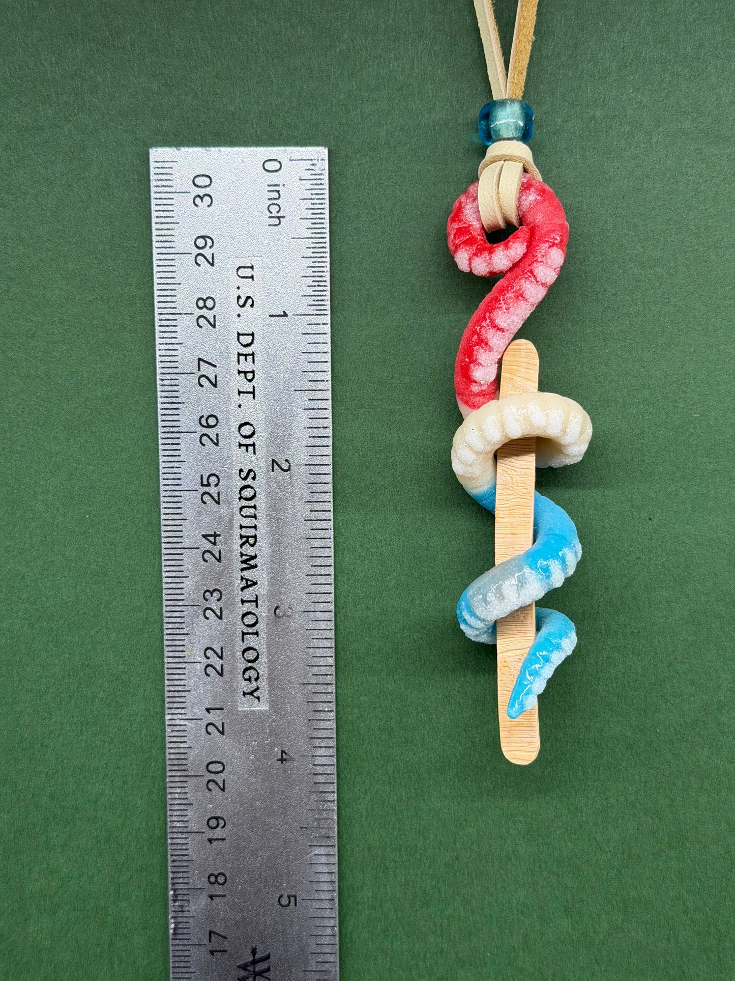 Annelid Skywalker - Popsquiggle Bomb Pop Worm Pendant 3 CLAY STICK