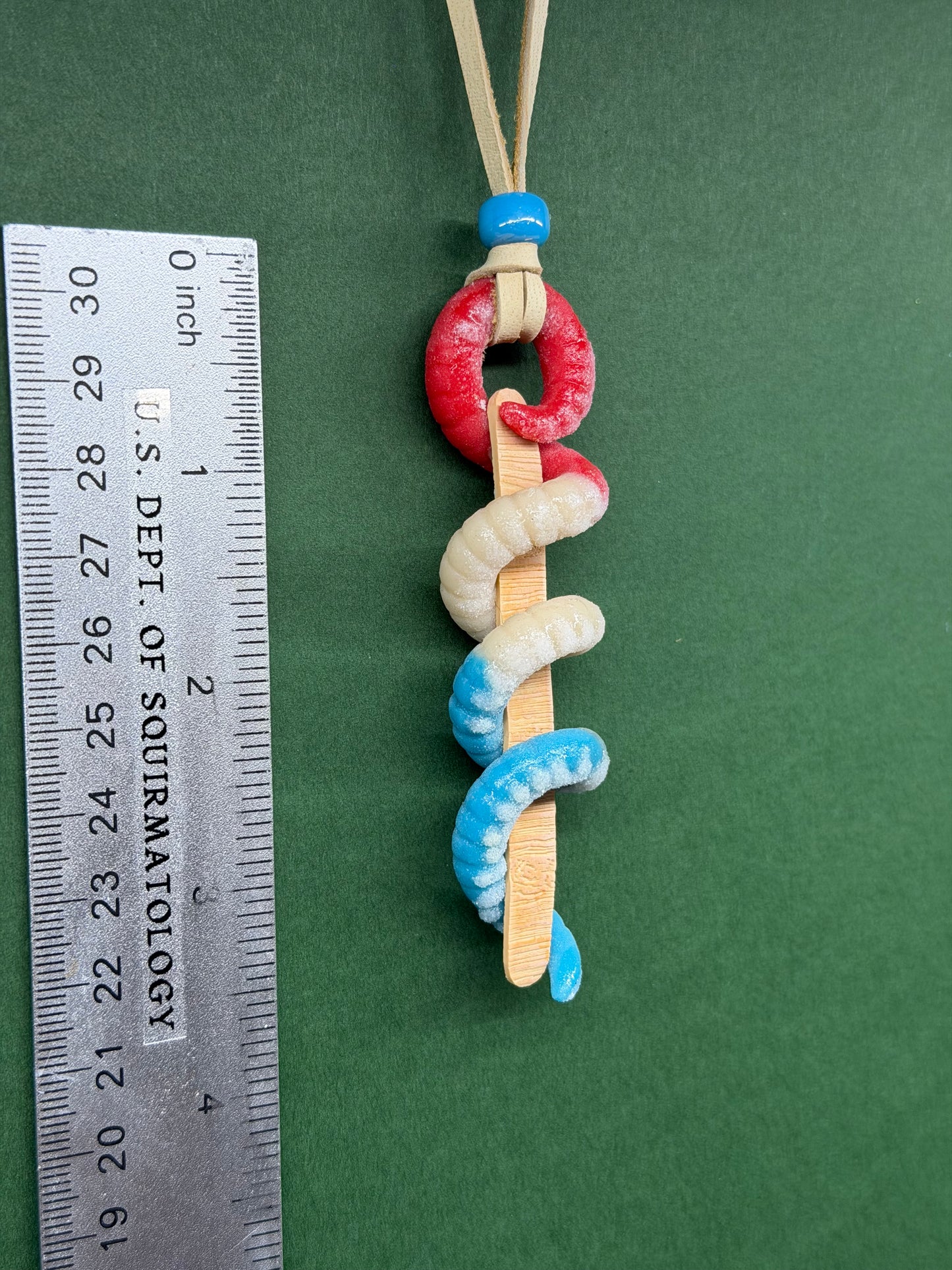 Squirmbob Squishpants - Popsquiggle Bomb Pop Worm Pendant 1 - CLAY STICK