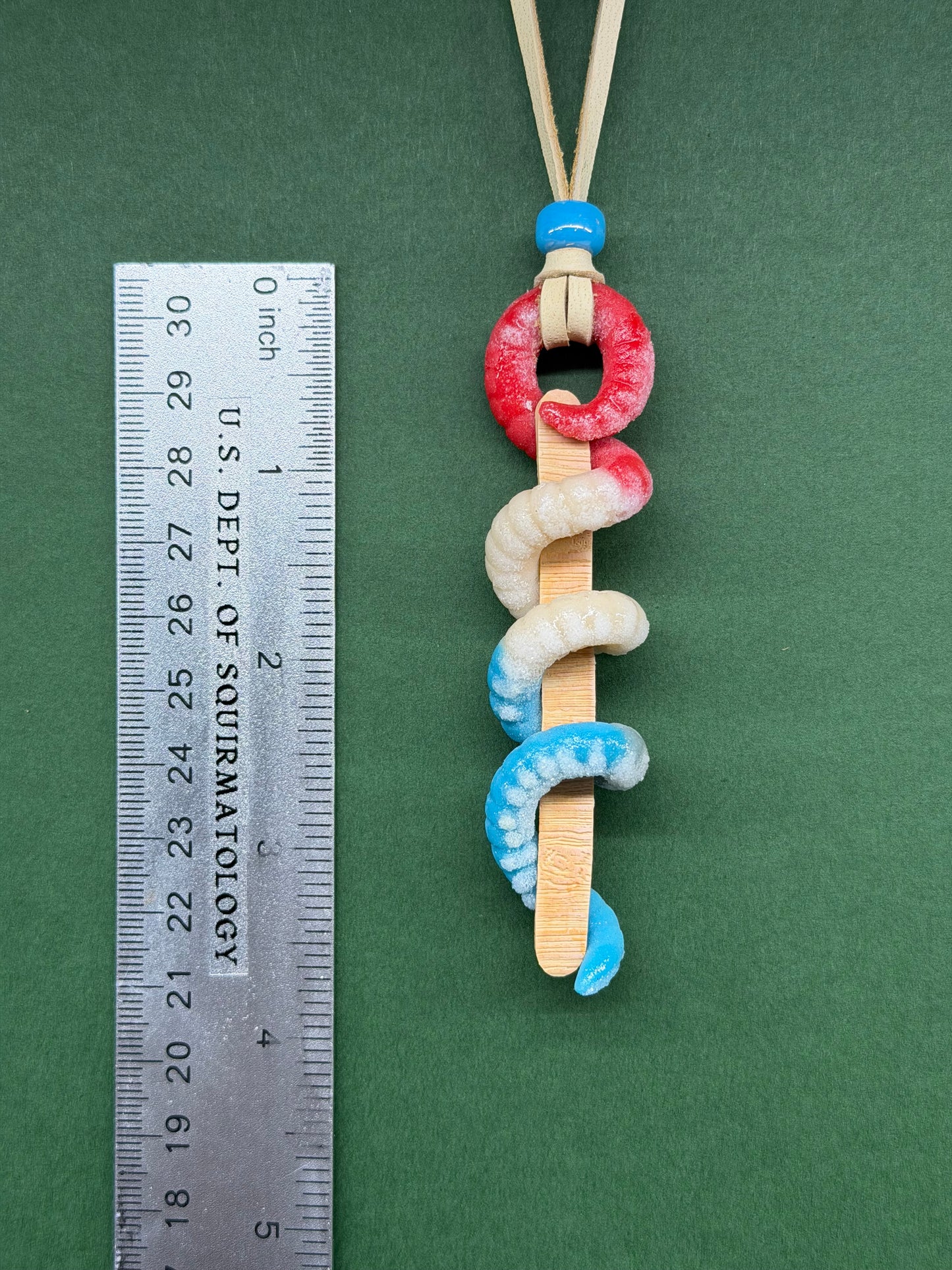 Squirmbob Squishpants - Popsquiggle Bomb Pop Worm Pendant 1 - CLAY STICK
