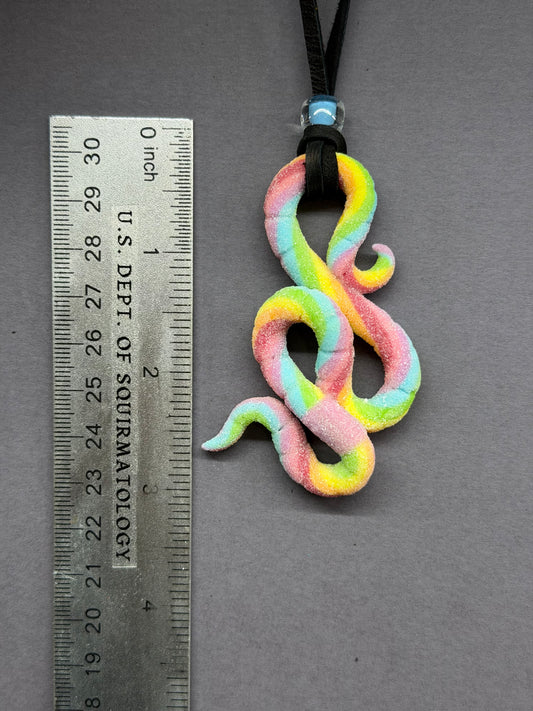 Dale Squirmheart - Rainbow Gummy Worm Pendant 30