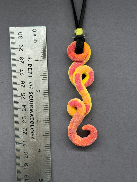Greg - Peach Ring Gummy Worm Pendant 35