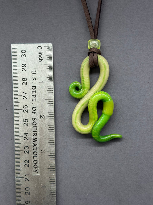 Tina -  Glow-in-The-Dark Worm Pendant 52