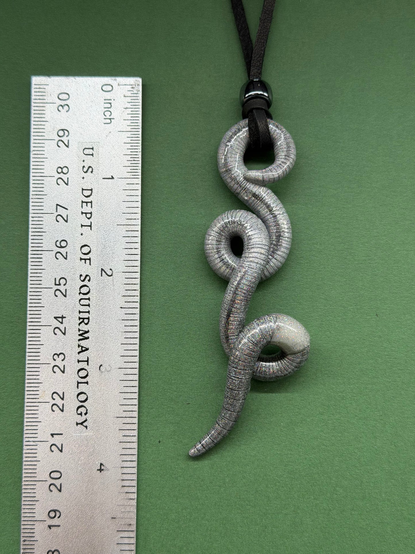 Albert Slimestein - Silver Holo Body Worm Pendant 74
