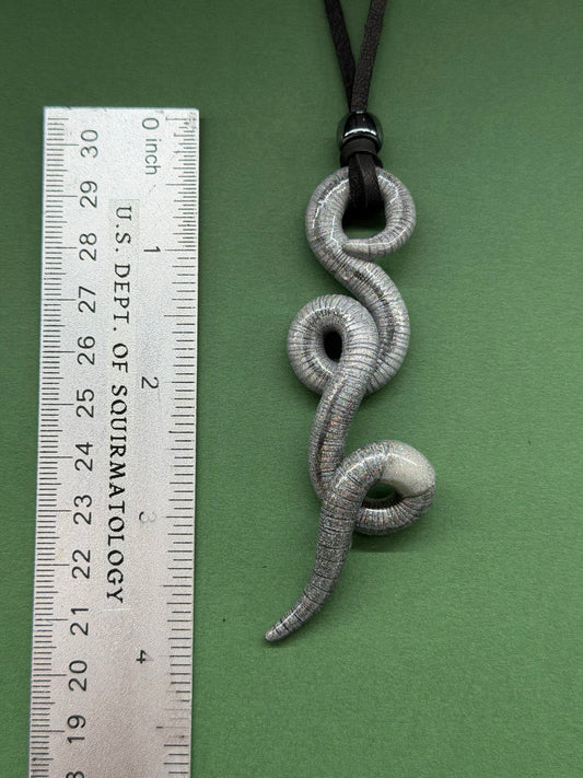Albert Slimestein - Silver Holo Body Worm Pendant 74