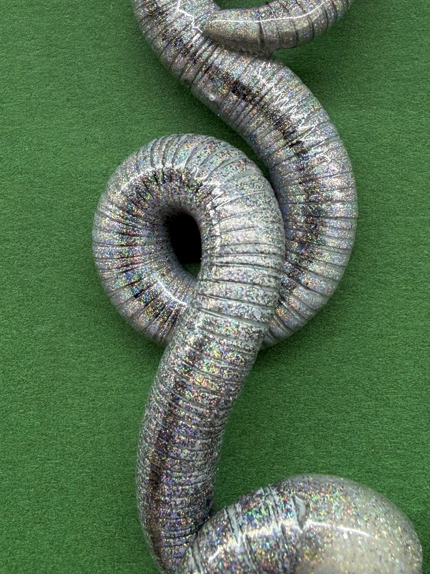 Albert Slimestein - Silver Holo Body Worm Pendant 74