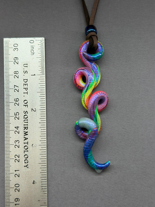 Wormston Churchill - BLACKLIGHT NEON Nightlife Crawler Worm Pendant 73