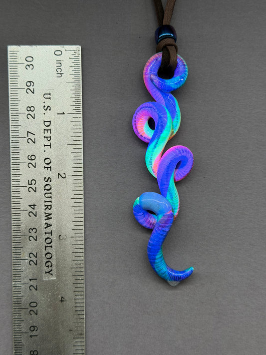 Wormston Churchill - BLACKLIGHT NEON Nightlife Crawler Worm Pendant 73