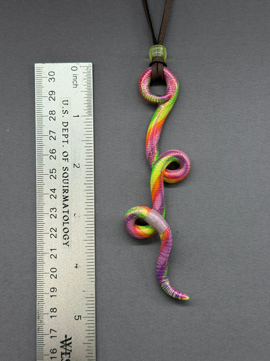 Abraham Slimecoln - BLACKLIGHT NEON Nightlife Crawler Worm Pendant 72