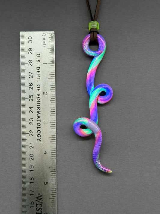 Abraham Slimecoln - BLACKLIGHT NEON Nightlife Crawler Worm Pendant 72