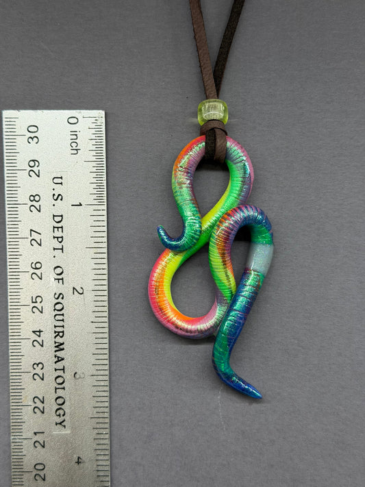 Christopher Crawlen - BLACKLIGHT NEON Nightlife Crawler Worm Pendant 71