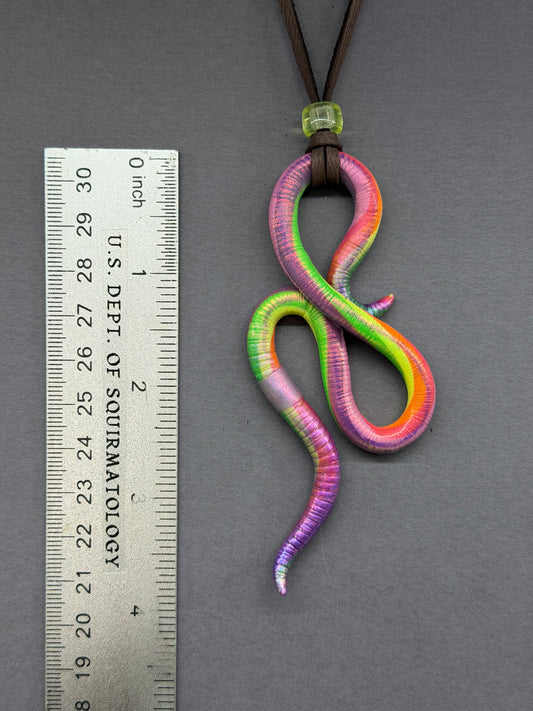 Ozzy Osbworme - BLACKLIGHT NEON Nightlife Crawler Worm Pendant 69