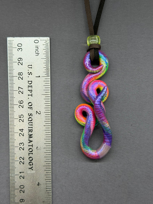 Homer Squirmpson - BLACKLIGHT NEON Nightlife Crawler Worm Pendant 68