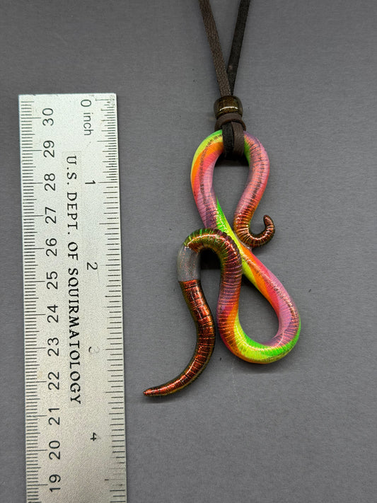 Squirmione - BLACKLIGHT NEON Nightlife Crawler Worm Pendant 67