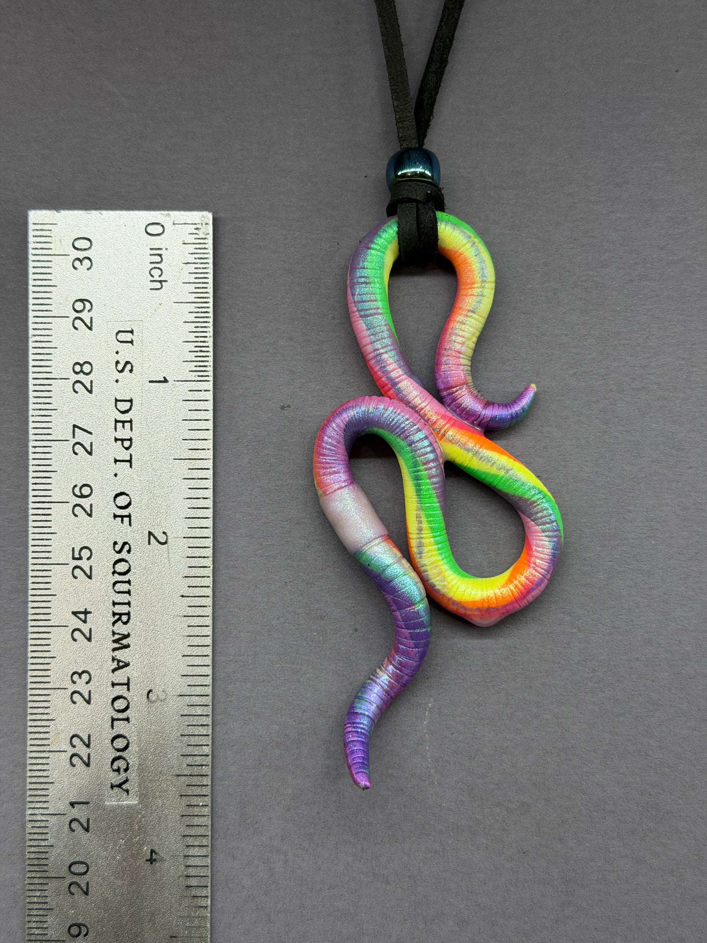 Josephine Dirt - BLACKLIGHT NEON Nightlife Crawler Worm Pendant 66