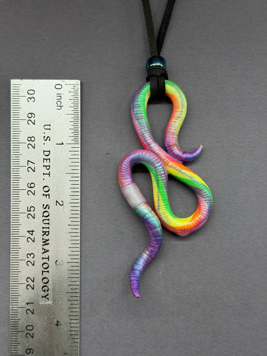 Josephine Dirt - BLACKLIGHT NEON Nightlife Crawler Worm Pendant 66