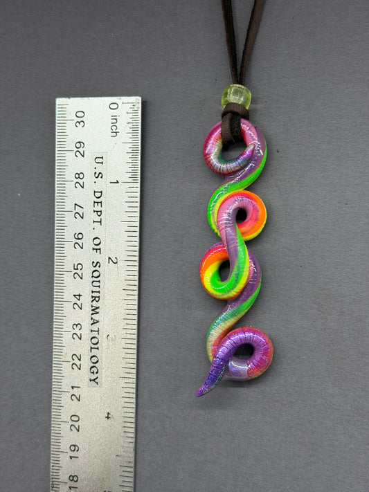 Robert - BLACKLIGHT NEON Nightlife Crawler Worm Pendant 64