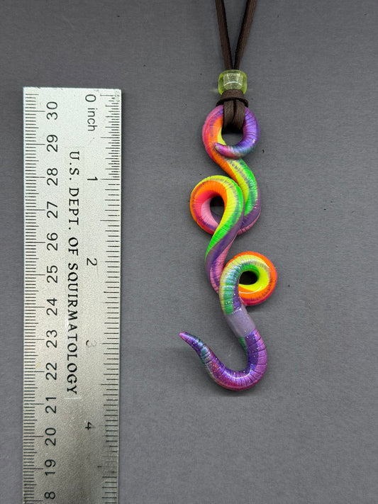 Ricky Rolling - BLACKLIGHT NEON Nightlife Crawler Worm Pendant 63