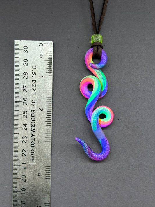 Ricky Rolling - BLACKLIGHT NEON Nightlife Crawler Worm Pendant 63