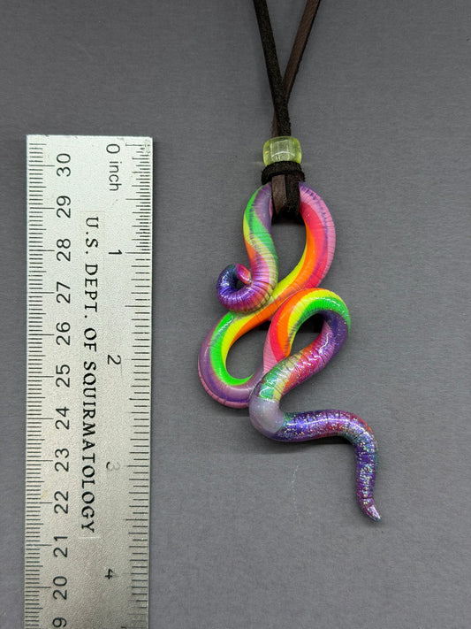 Sludge Judy - BLACKLIGHT NEON Nightlife Crawler Worm Pendant 62
