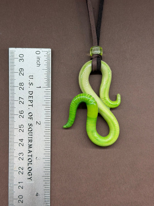 Freddie Wormcury - Glow in the Dark w/ Uranium Glass Bead Worm Pendant 61