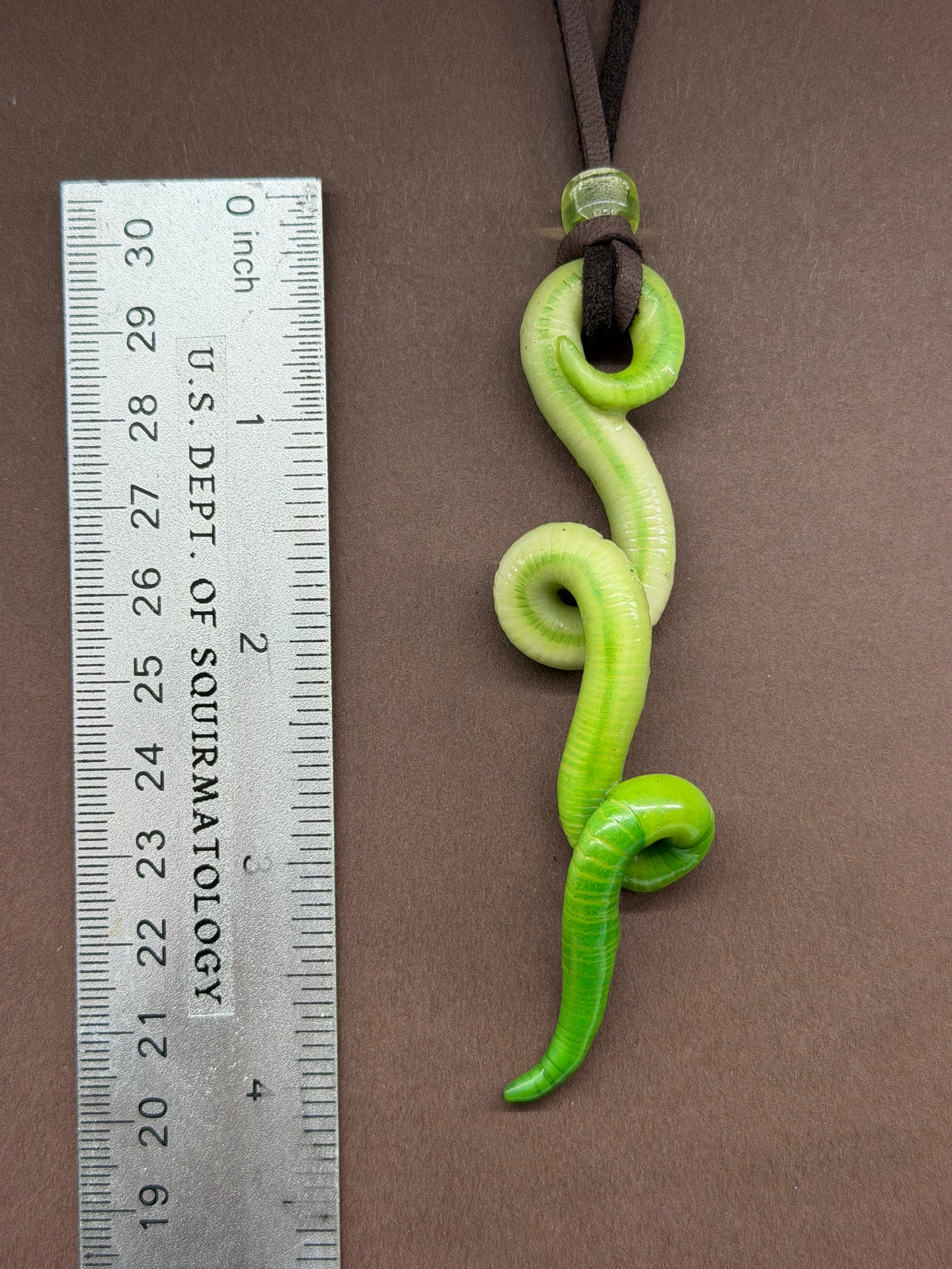 Felipe Carvalho - Glow in the Dark w/ Uranium Glass Bead Worm Pendant 59