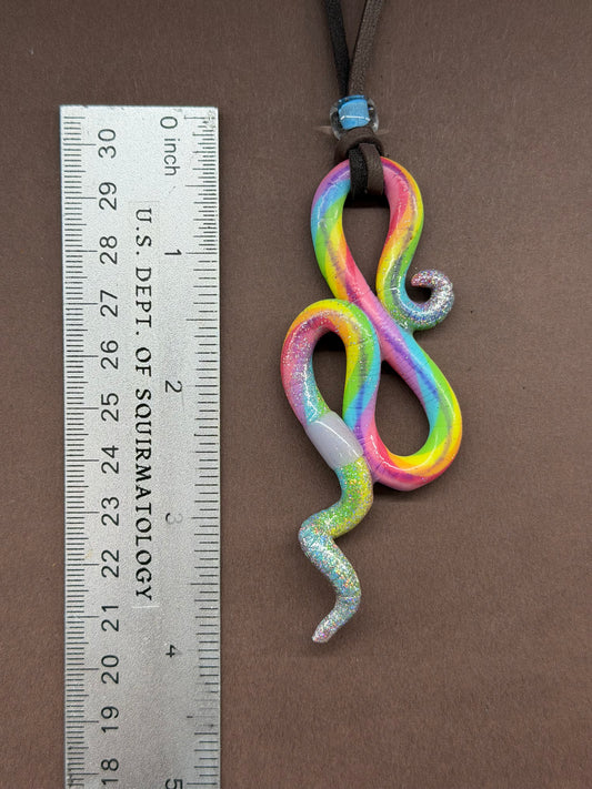 Luke Slimewalker - Holographic-Headed Rainbow Worm Pendant 45