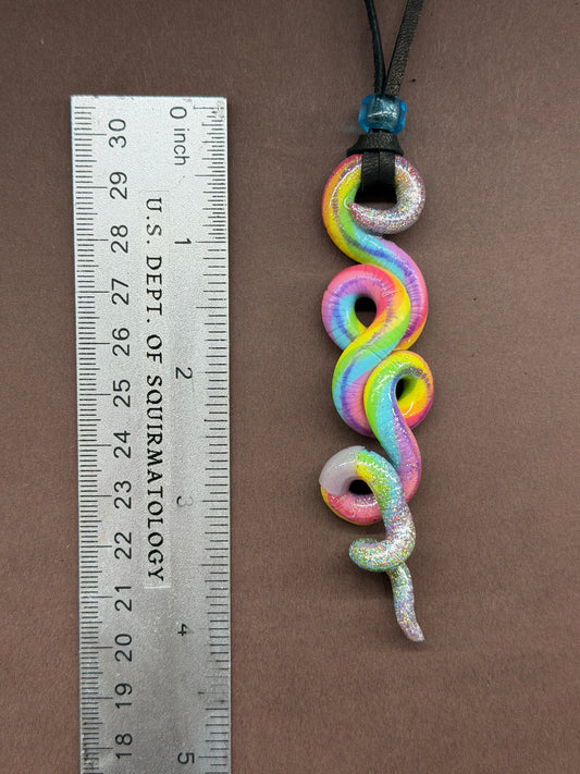Perigworm Took - Holographic-Headed Rainbow Worm Pendant 44