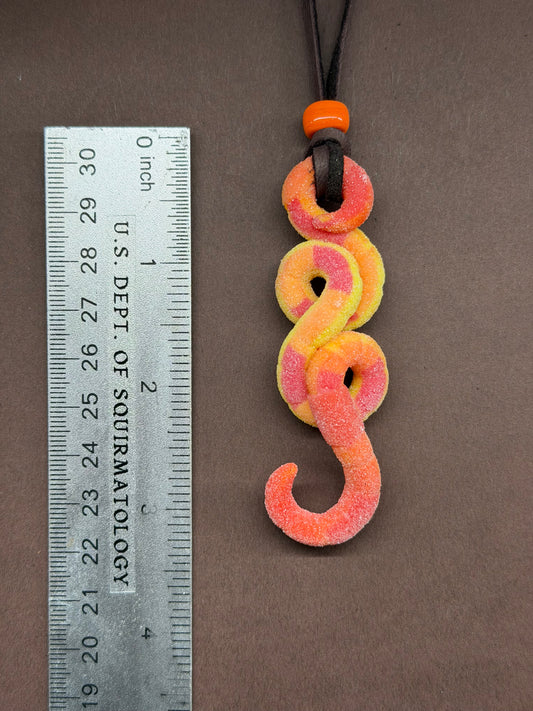 Edworm Cullen - Peach Ring Gummy Worm Pendant 36